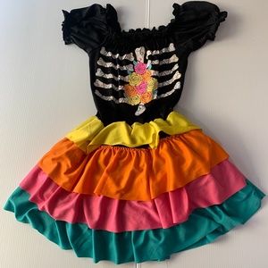Girl's sleeve-let skeletal dress
